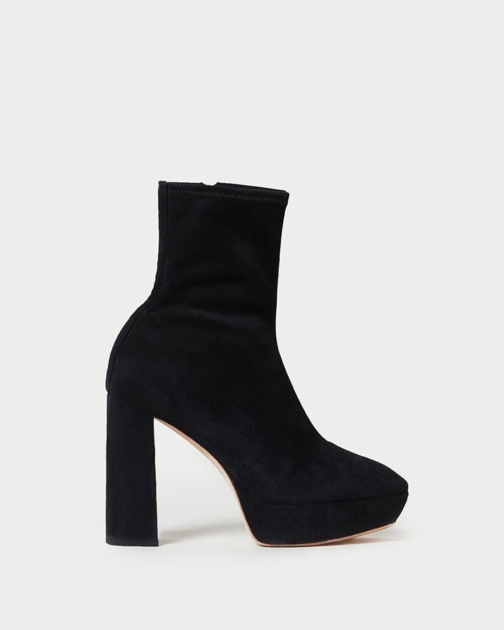 Loeffler Randall Camden Black Velvet Platform Ankle Boots Block Heel 9.5